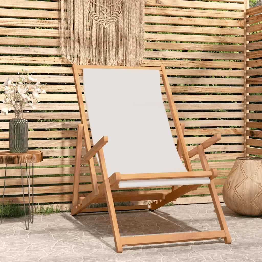 Beach Chair | | Solid Teak Wood, Polyester Fabric | Standard