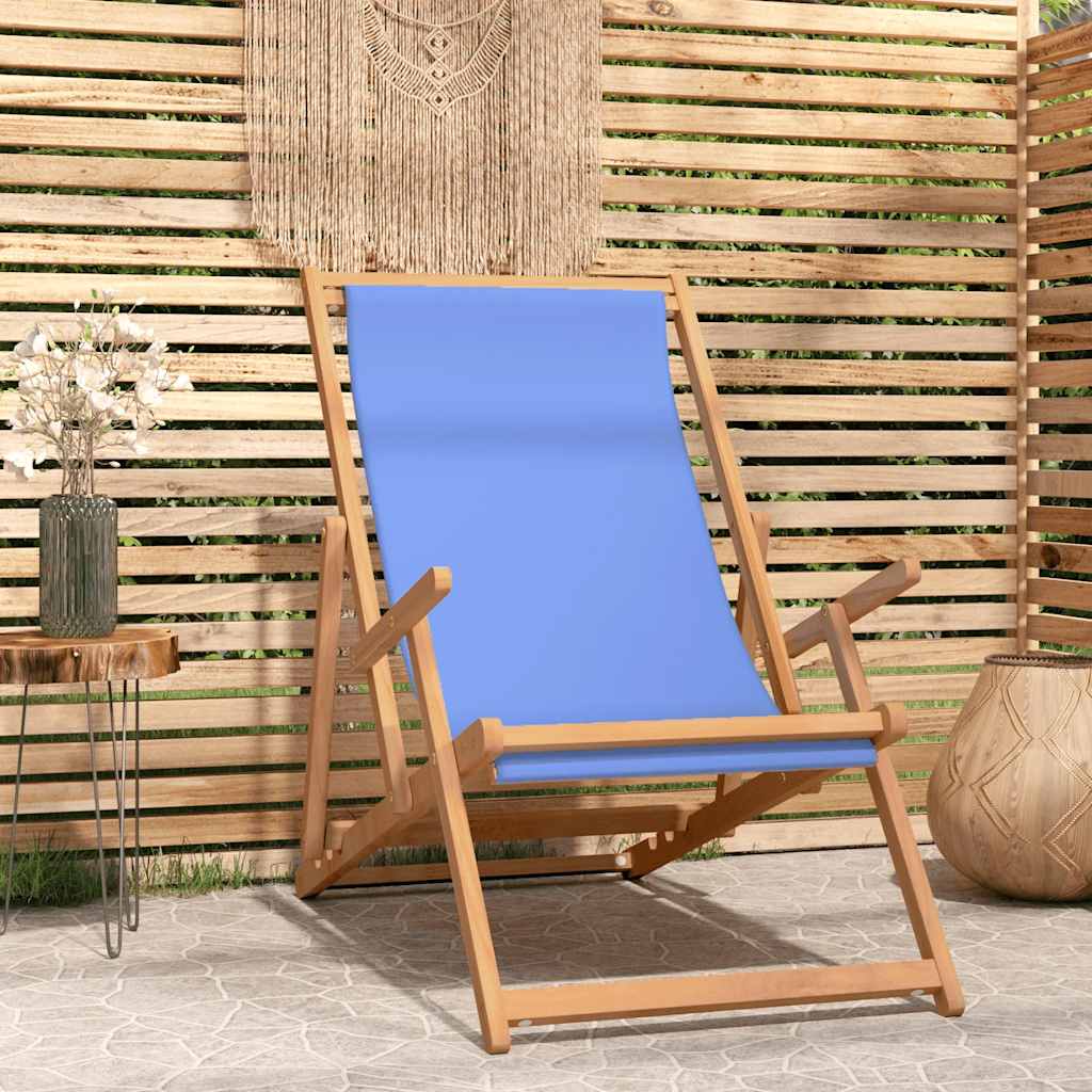 Beach Chair | | Solid Teak Wood, Polyester Fabric | Standard