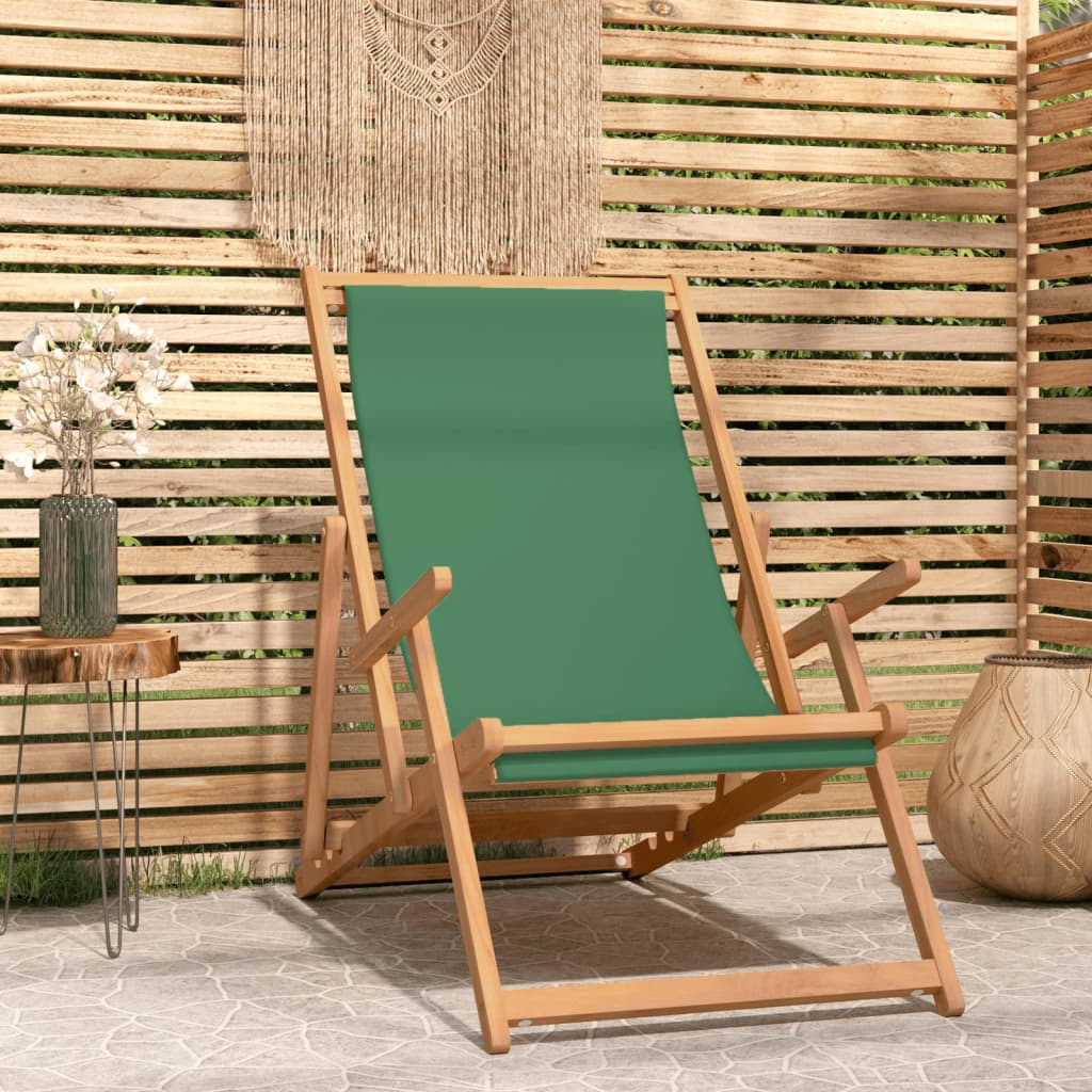 Beach Chair | | Solid Teak Wood, Polyester Fabric | Standard
