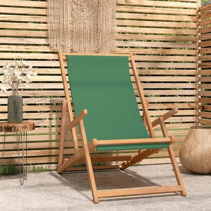 Beach Chair | | Solid Teak Wood, Polyester Fabric | Standard