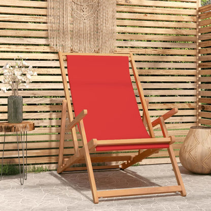 Beach Chair | | Solid Teak Wood, Polyester Fabric | Standard