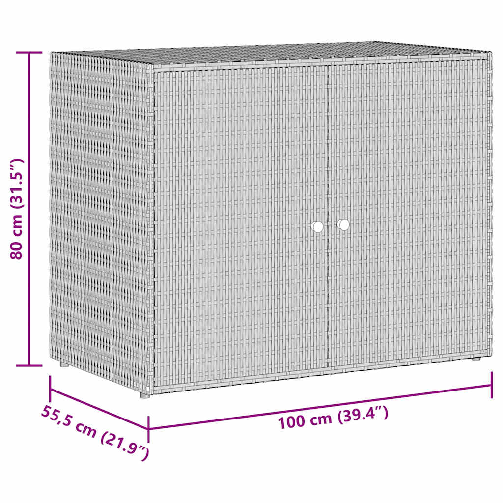 Garden Storage Cabinet 100X55.5X80 Cm Poly Rattan