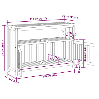 Patio Console Table Solid Wood Acacia