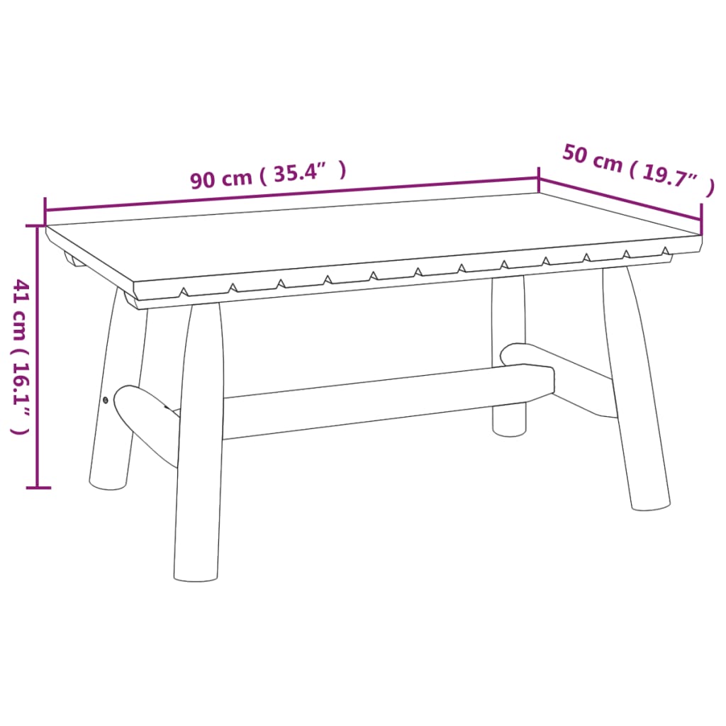 Coffee 35.4"X19.7"X16.1" Solid Wood Spruce