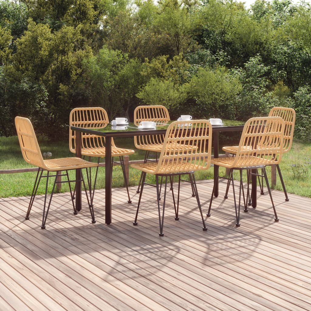 5 Piece Garden Dining Set Poly Rattan