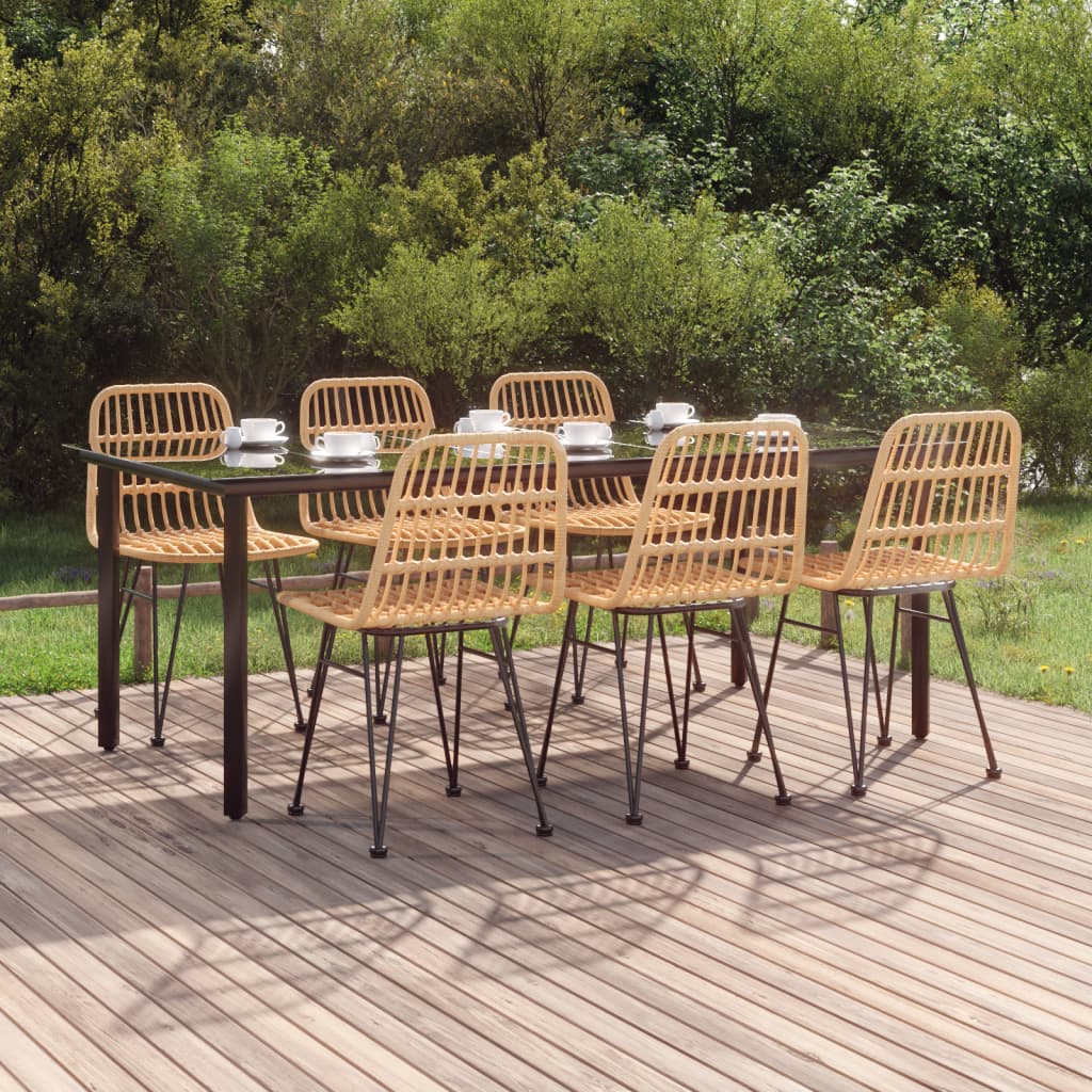 5 Piece Garden Dining Set Poly Rattan
