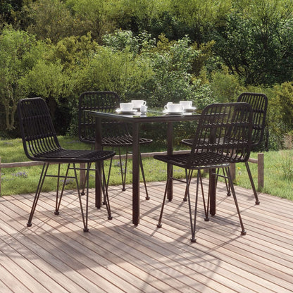 5 Piece Garden Dining Set Poly Rattan