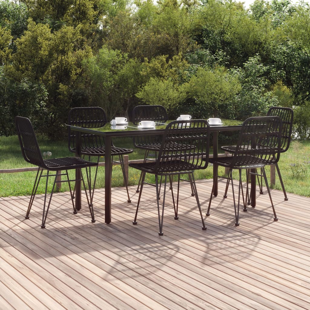 5 Piece Garden Dining Set Poly Rattan