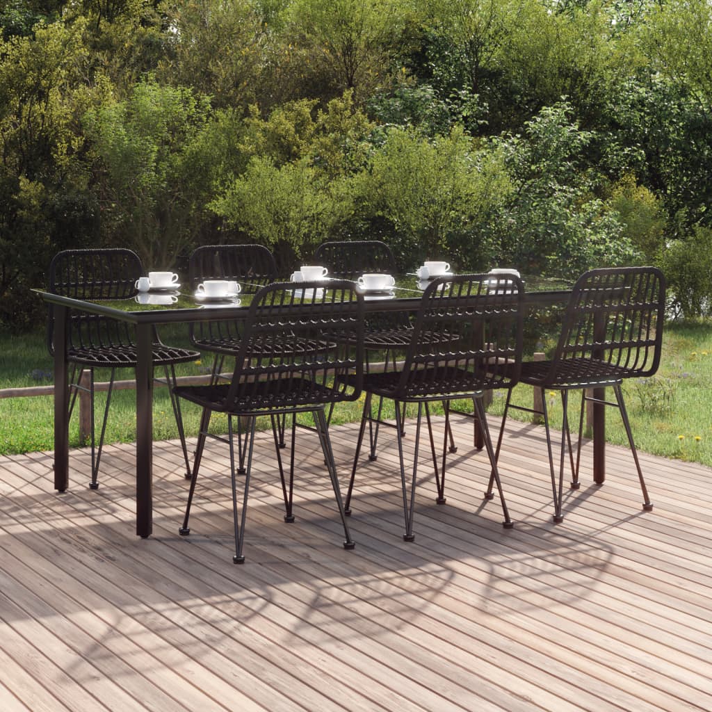 5 Piece Garden Dining Set Poly Rattan