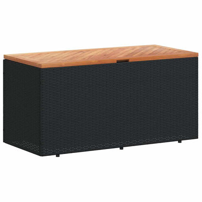 Patio Storage Box Poly Rattan Acacia Wood