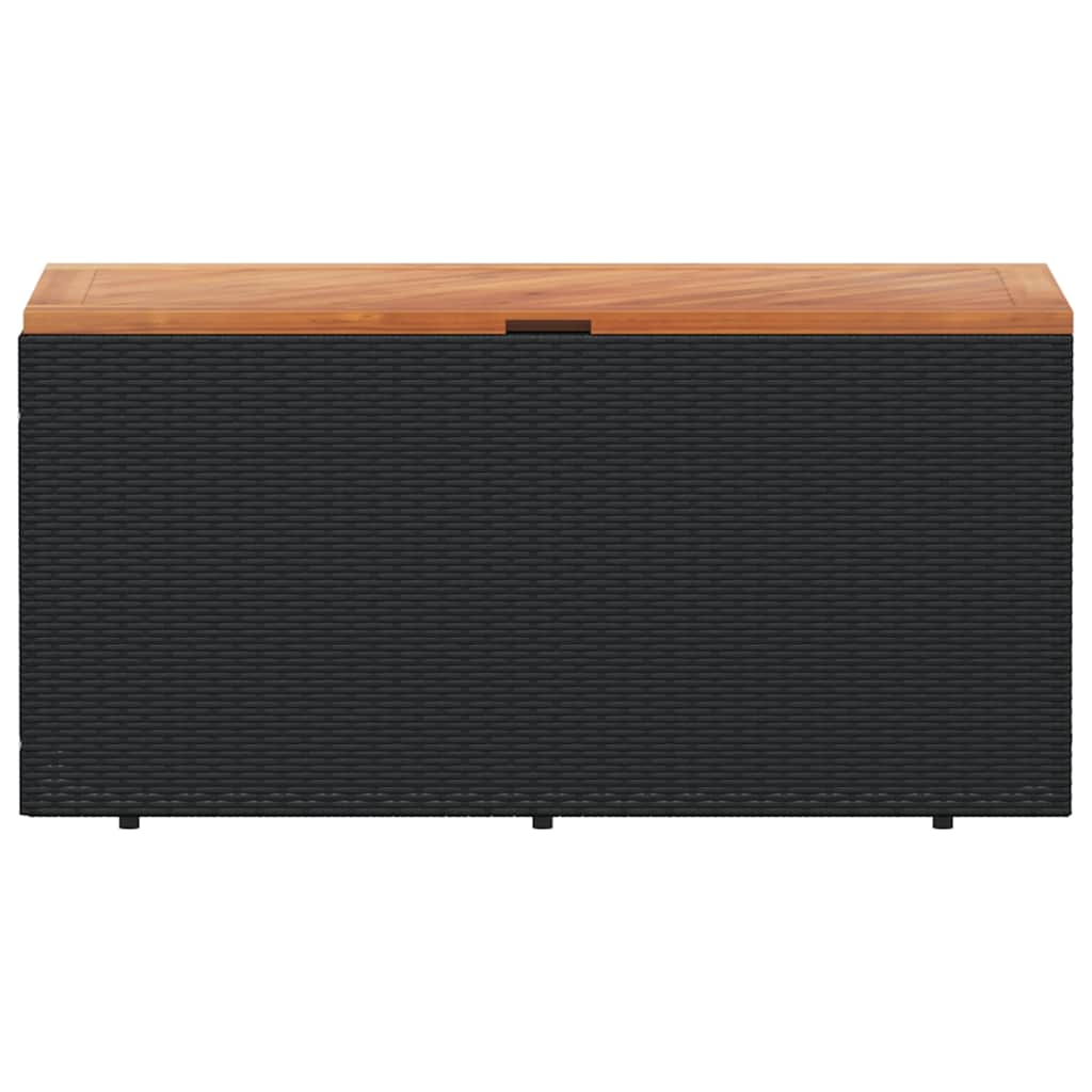 Patio Storage Box Poly Rattan Acacia Wood