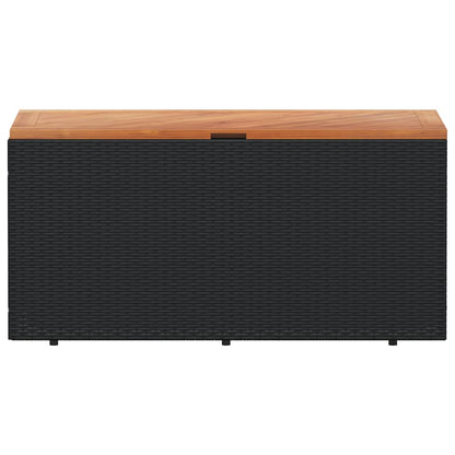 Patio Storage Box Poly Rattan Acacia Wood