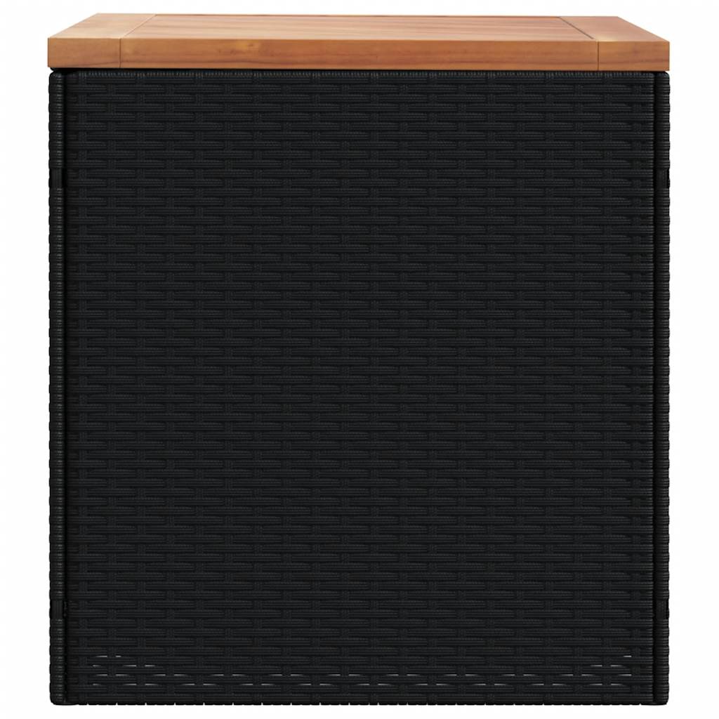 Patio Storage Box Poly Rattan Acacia Wood