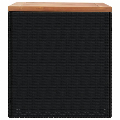 Patio Storage Box Poly Rattan Acacia Wood
