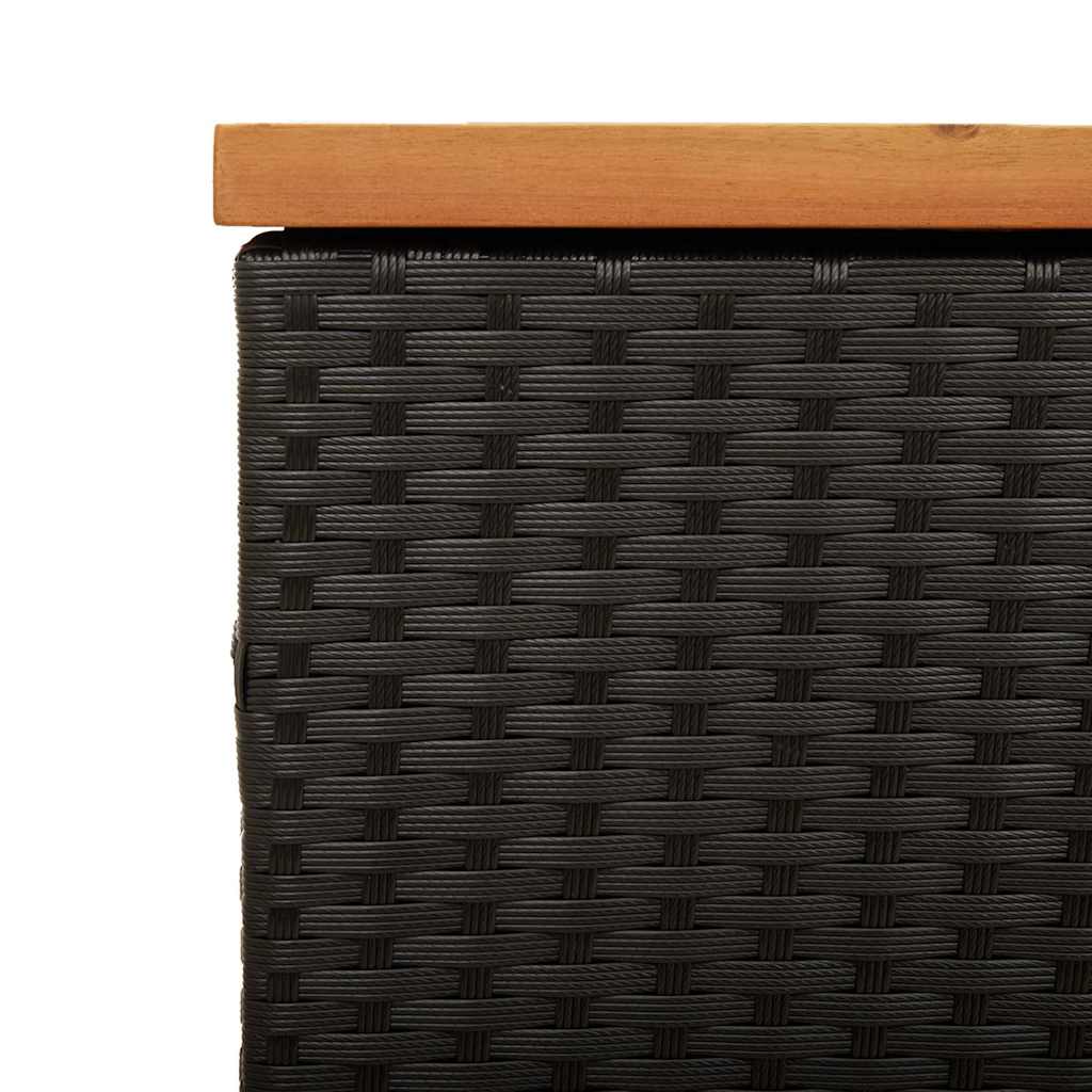 Patio Storage Box Poly Rattan Acacia Wood