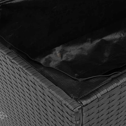 Patio Storage Box Poly Rattan Acacia Wood