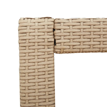 Patio Side Table With Wooden Top Poly Rattan