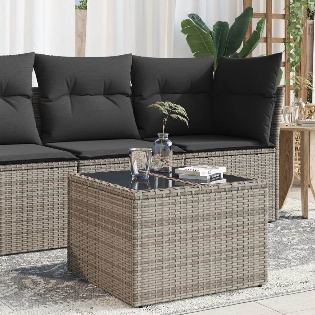 Garden Table With Top 55X55X37 Cm Poly Rattan