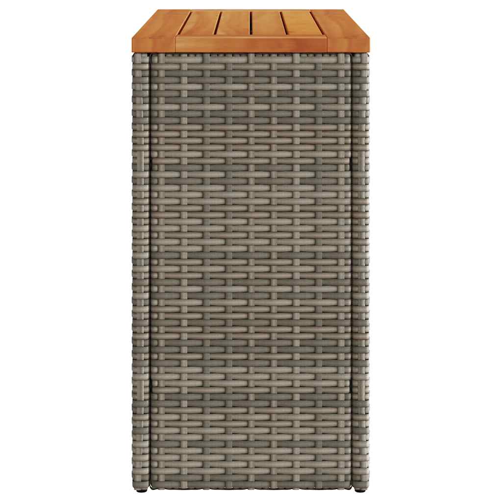 Garden Side Table With Wooden Top 58X27.5X55 Cm Poly Rattan