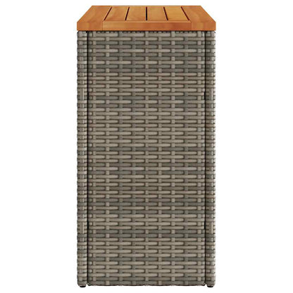 Garden Side Table With Wooden Top 58X27.5X55 Cm Poly Rattan