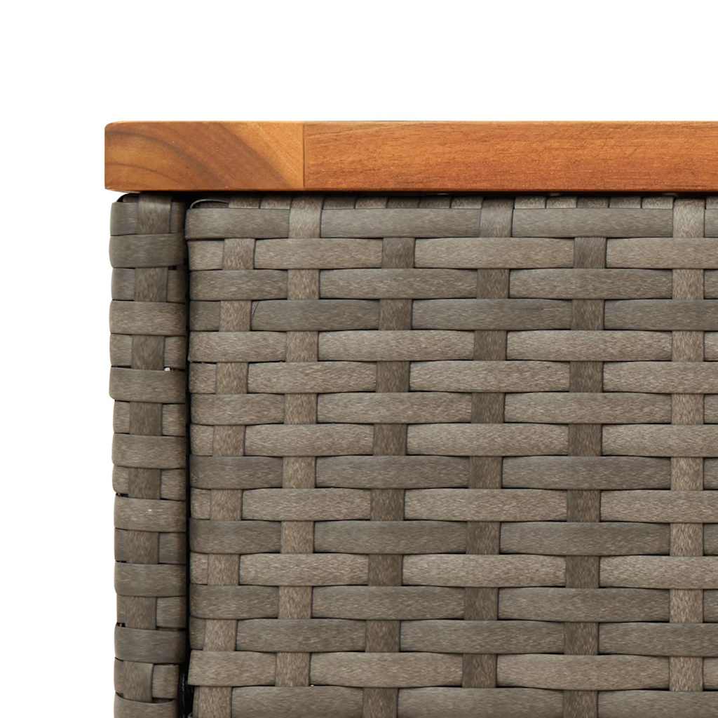 Garden Side Table With Wooden Top 58X27.5X55 Cm Poly Rattan