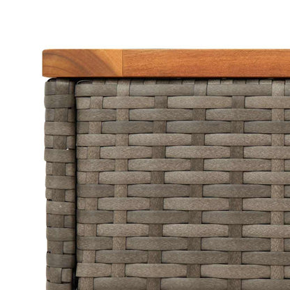 Garden Side Table With Wooden Top 58X27.5X55 Cm Poly Rattan