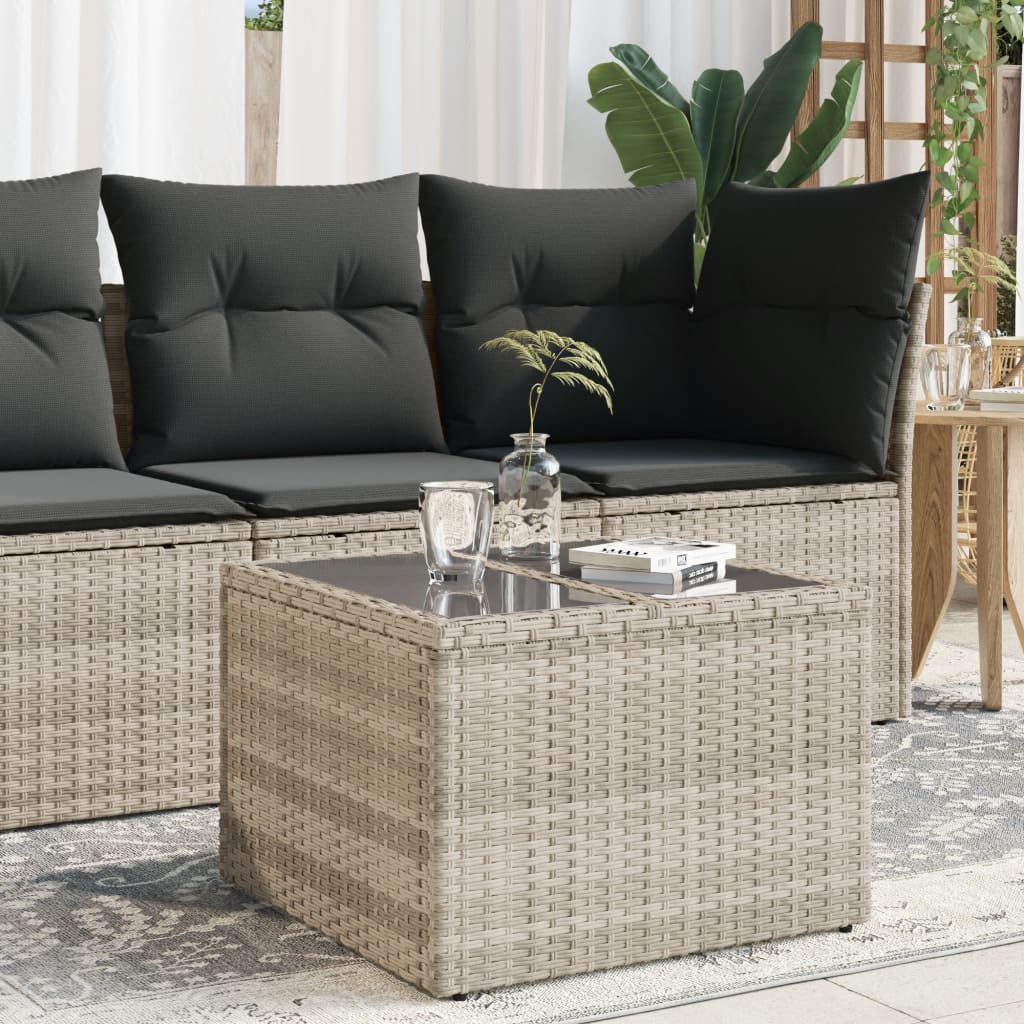 Garden Table With Top 55X55X37 Cm Poly Rattan