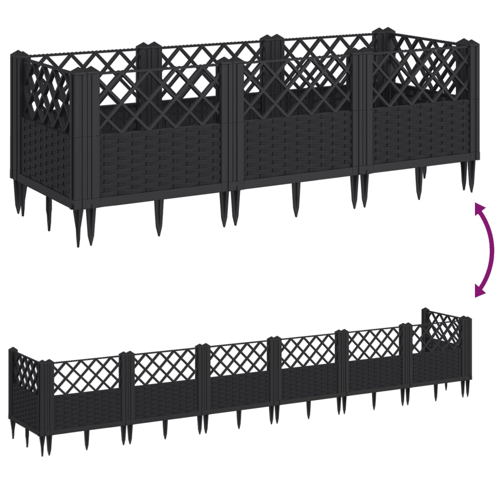 Garden Planter With Pegs 123.5X43.5X43.5 Cm Pp