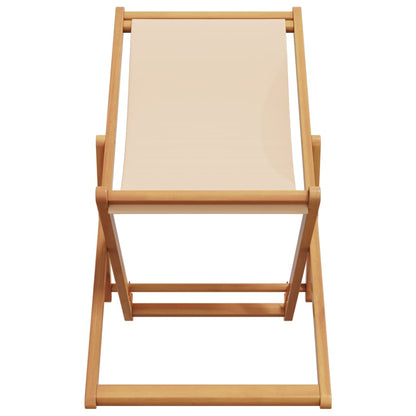 Folding Beach Chair Solid Wood Eucalyptus And Fabric