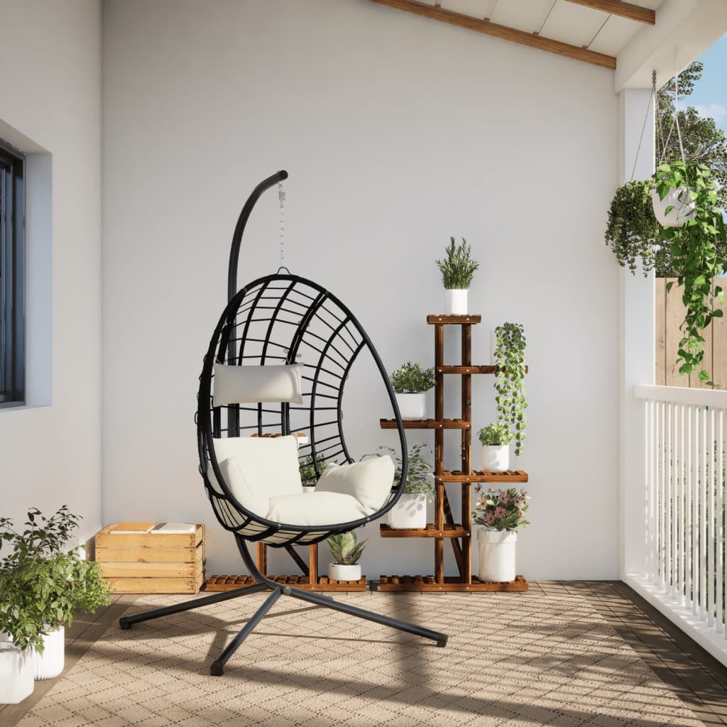 Hanging Egg Chair With Stand Rattan And Steel
