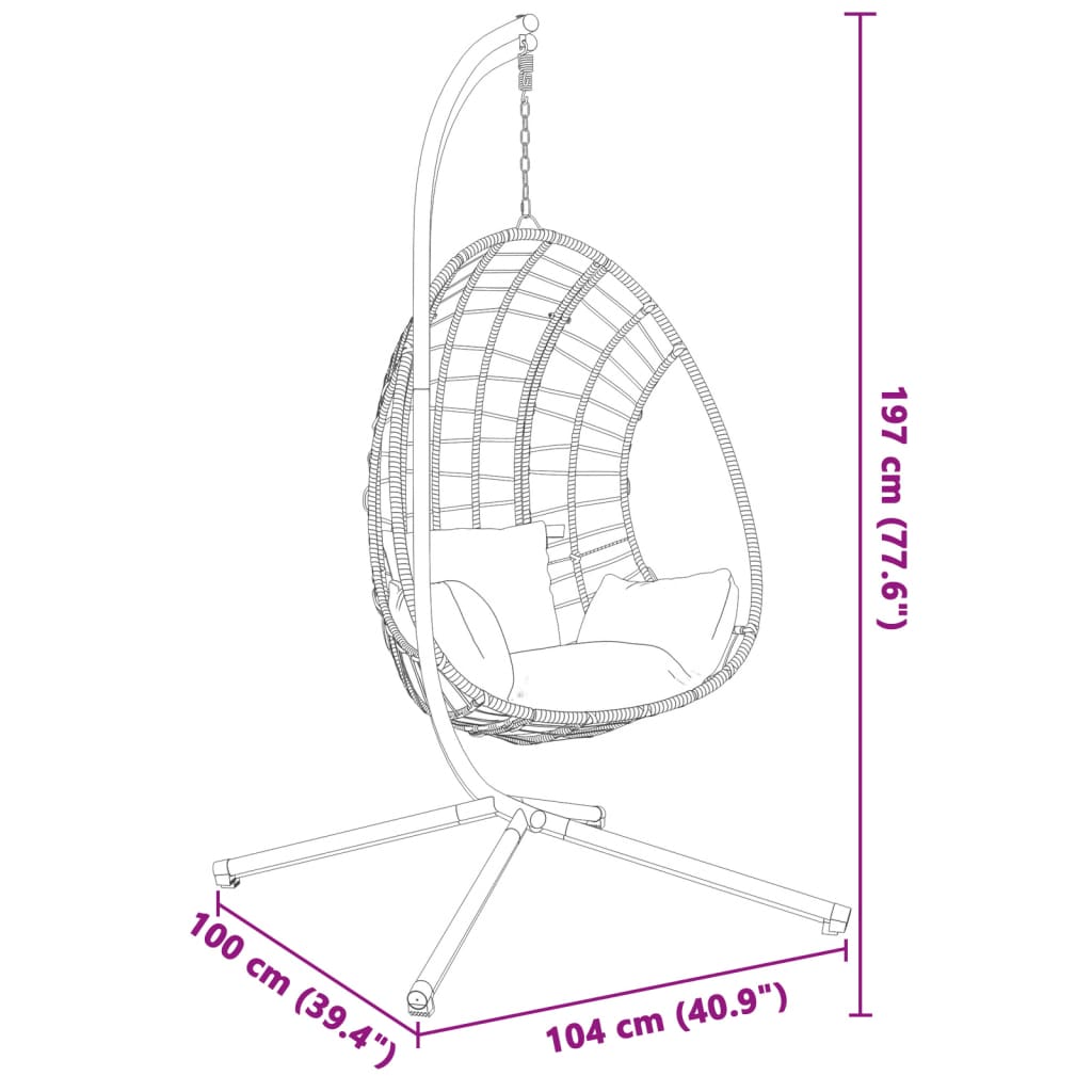 Hanging Egg Chair Stand Without Basket Steel