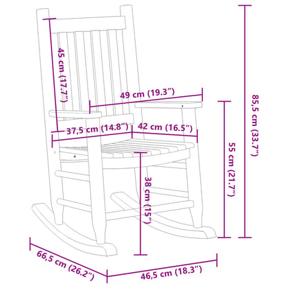 Rocking Chair For Children Solid Wood Poplar
