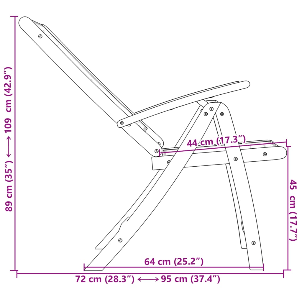 Folding Garden Chair | Set Of 2 |