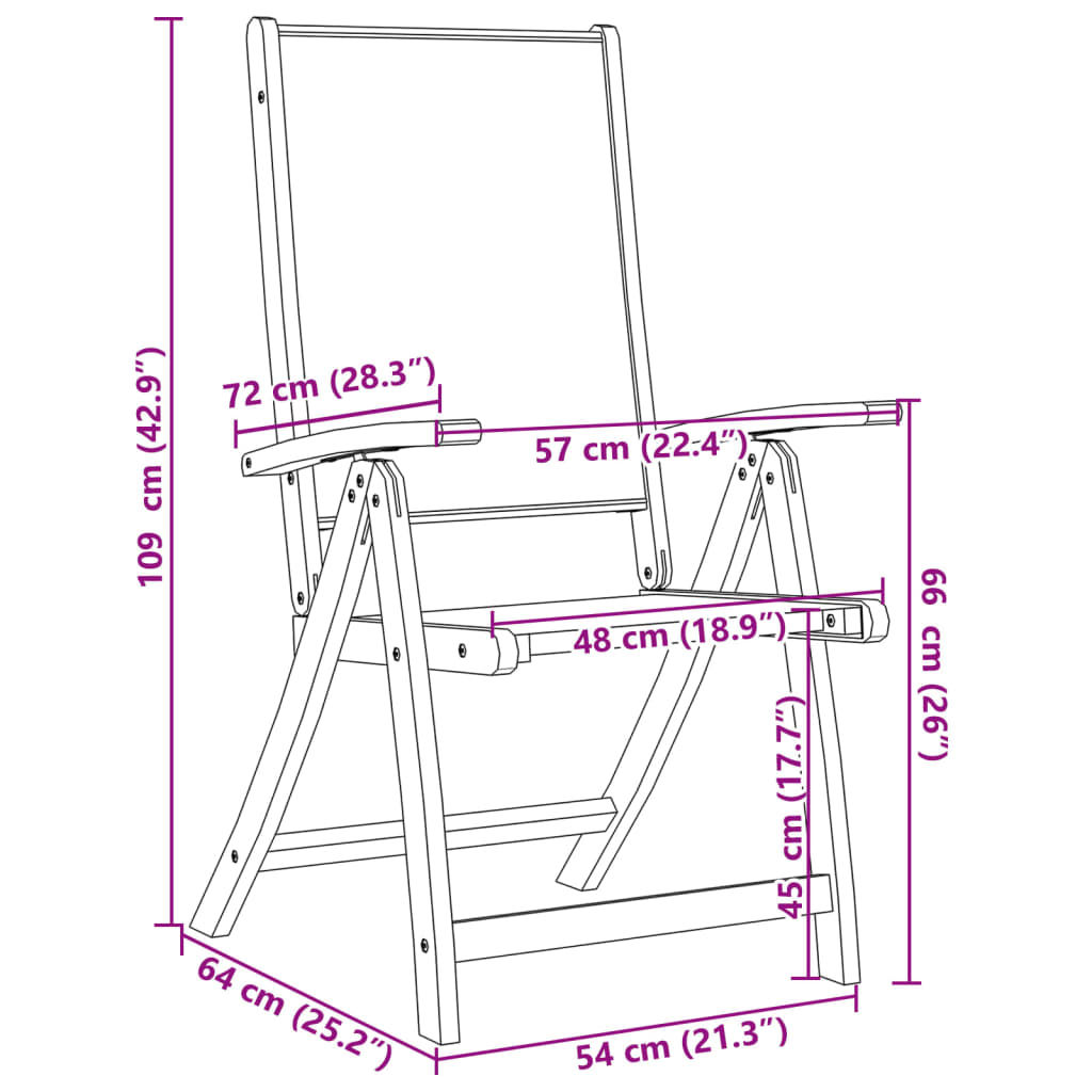 Folding Garden Chair | Set Of 2 |