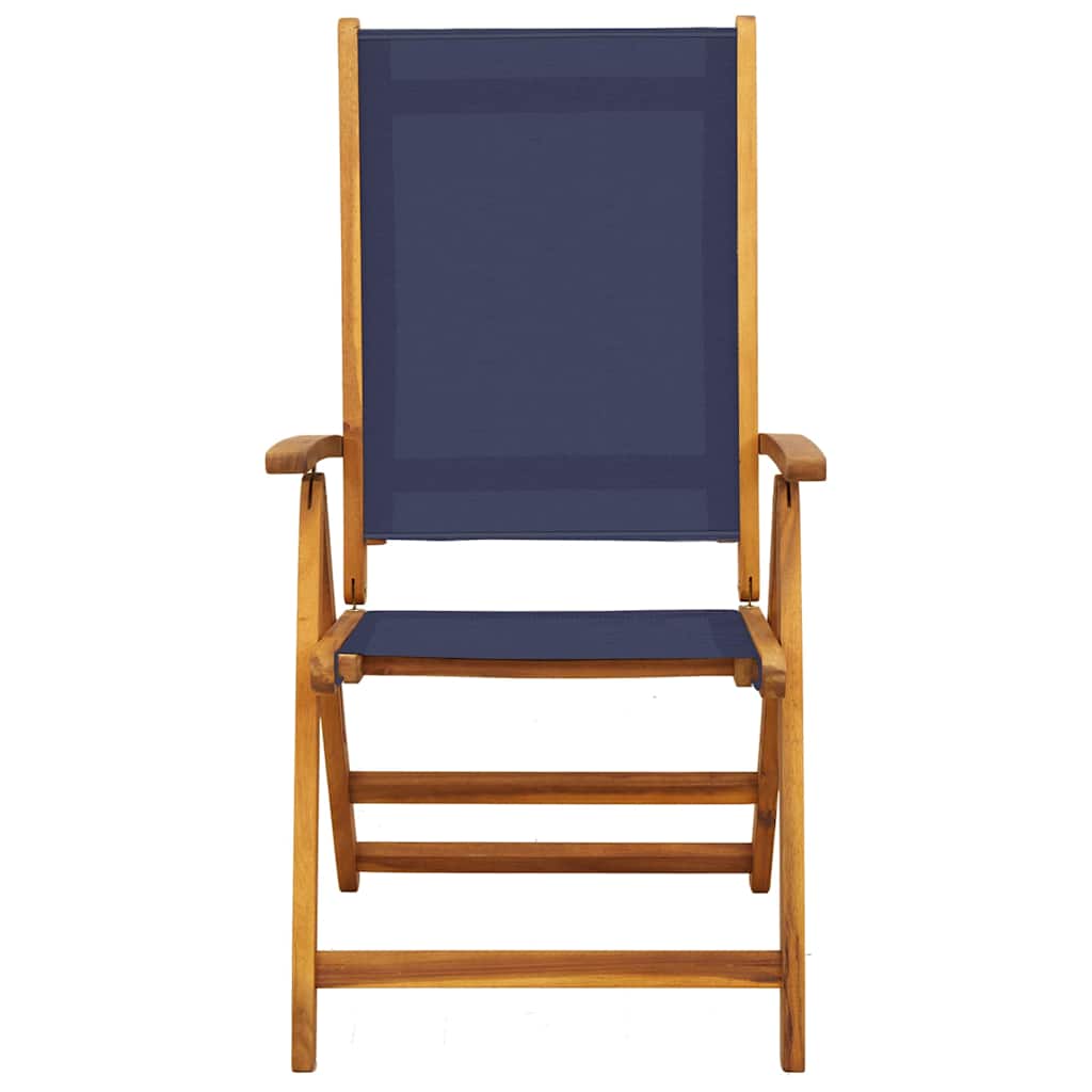 Folding Garden Chair Set Of 2 Solid Acacia Wood, Textilene