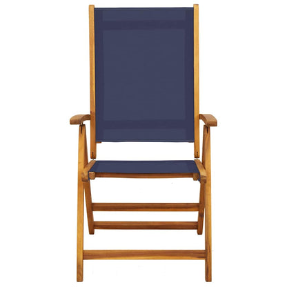 Folding Garden Chair Set Of 2 Solid Acacia Wood, Textilene