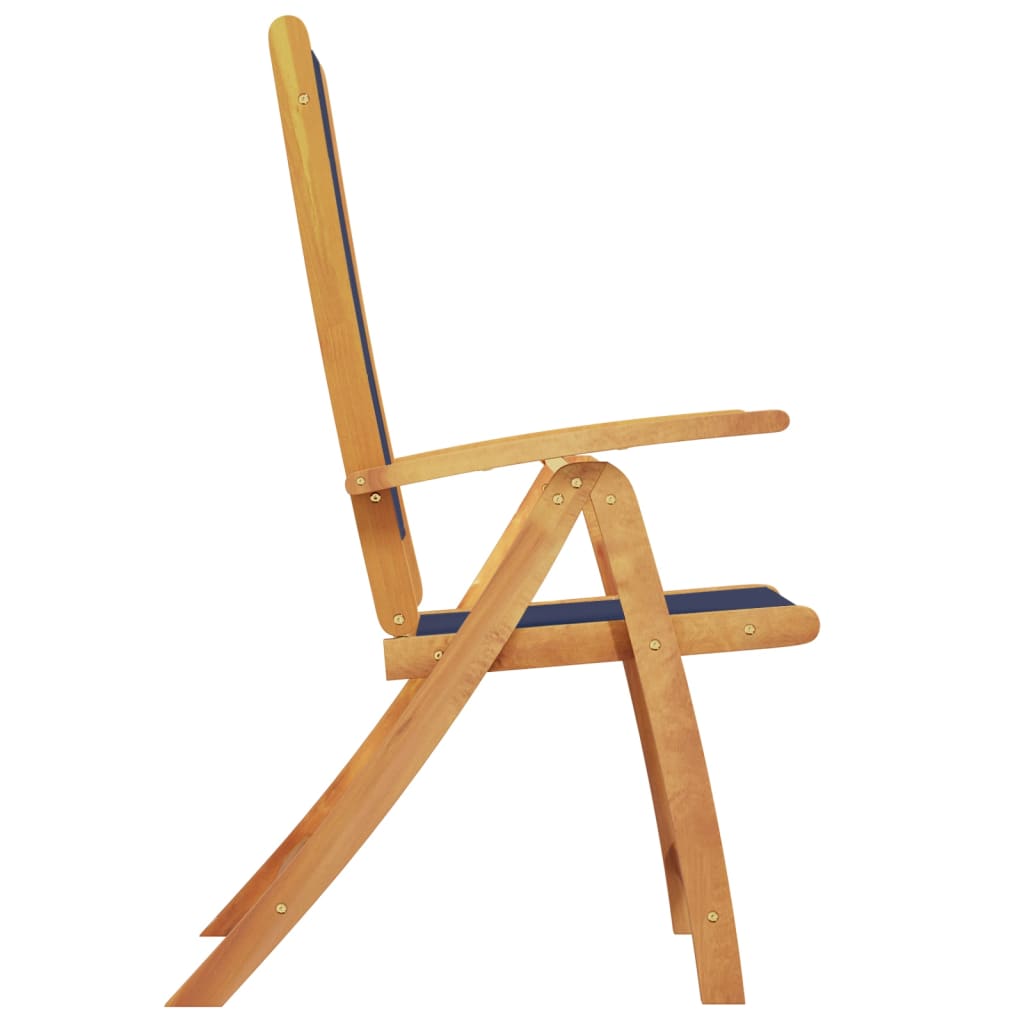 Folding Garden Chair Set Of 2 Solid Acacia Wood, Textilene