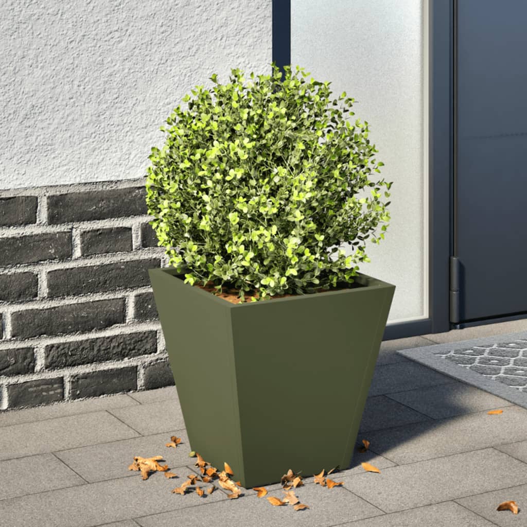 Garden Planter Olive Green Steel