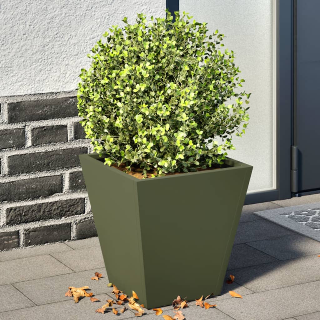 Garden Planter Olive Green Steel