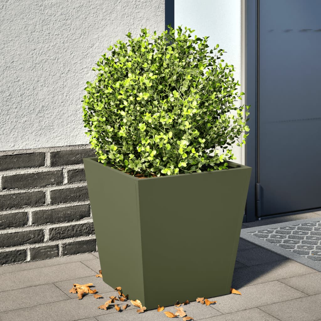 Garden Planter Olive Green Steel