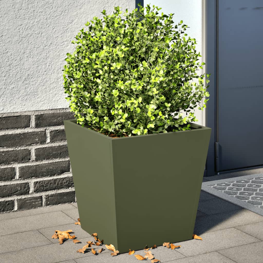Garden Planter Olive Green Steel