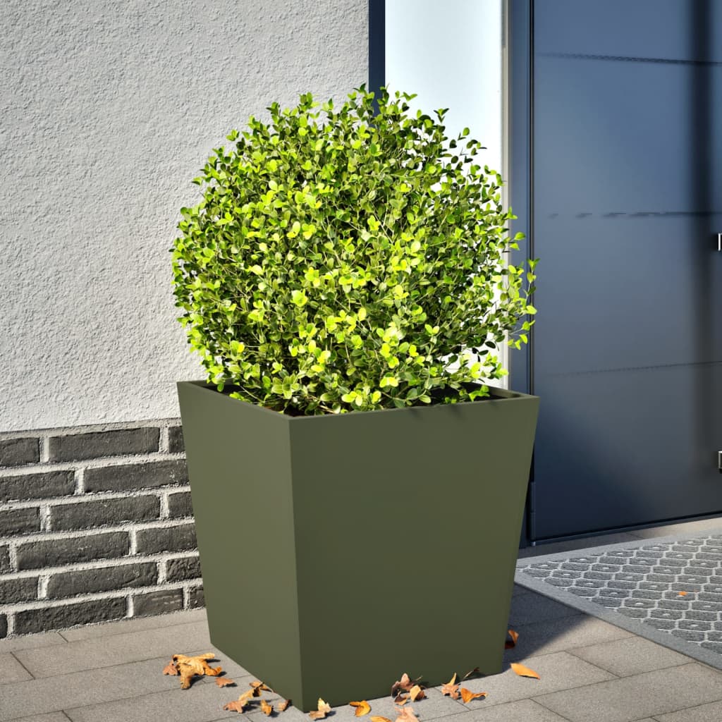 Garden Planter Olive Green Steel