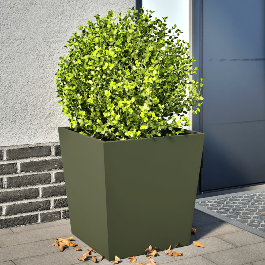 Garden Planter Olive Green Steel