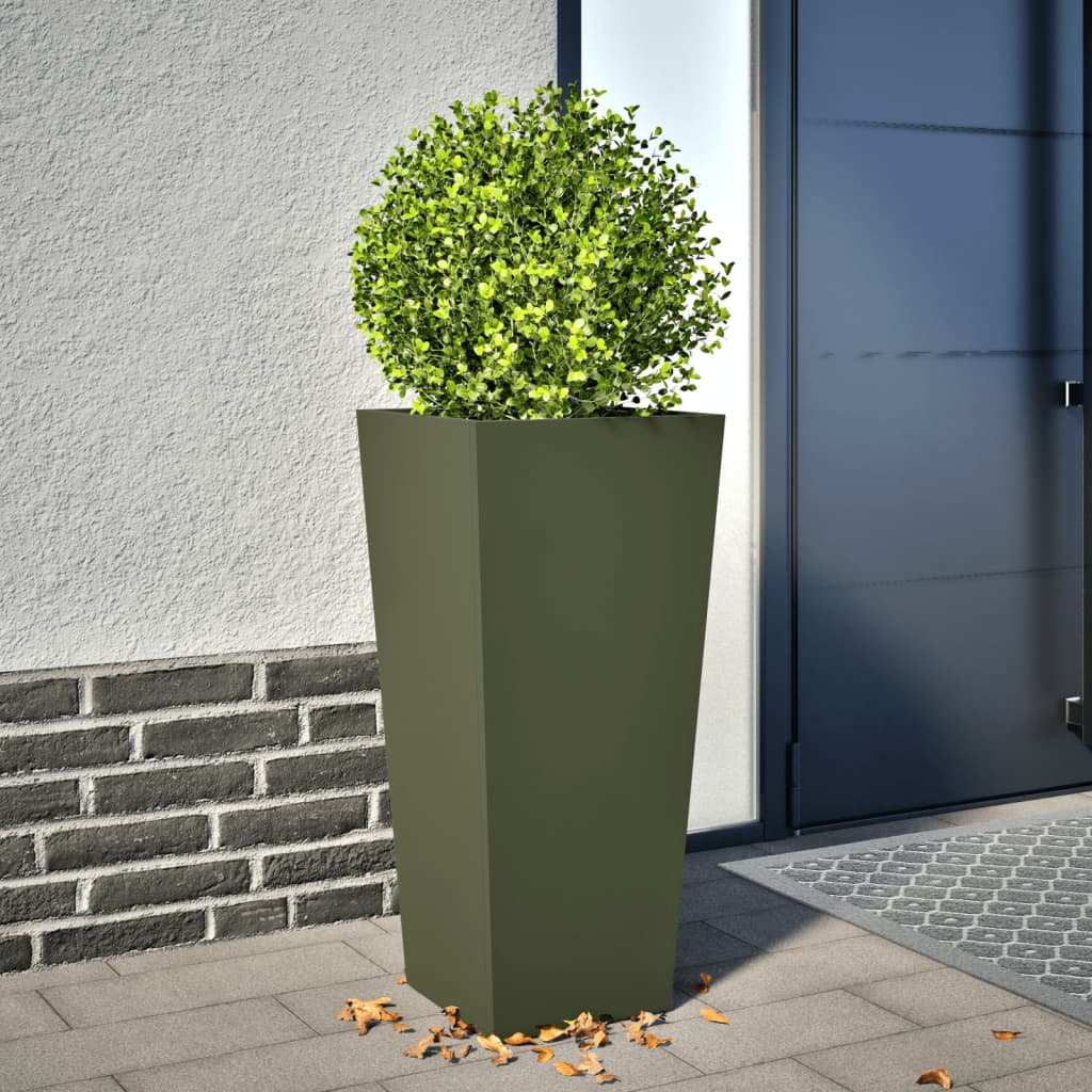 Garden Planter Olive Green Steel