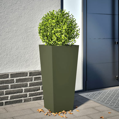 Garden Planter Olive Green Steel