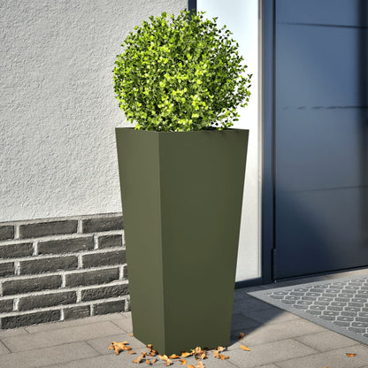 Garden Planter Olive Green Steel