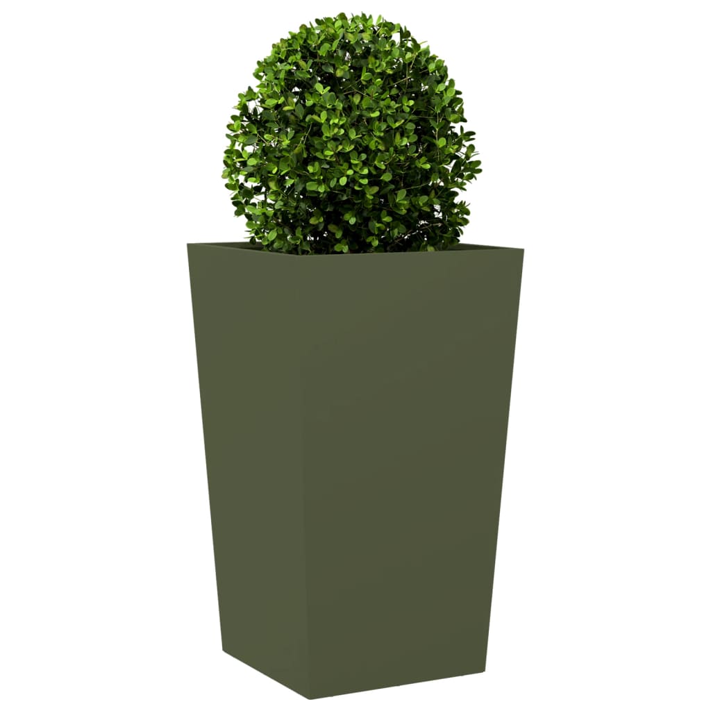 Garden Planter Olive Green Steel
