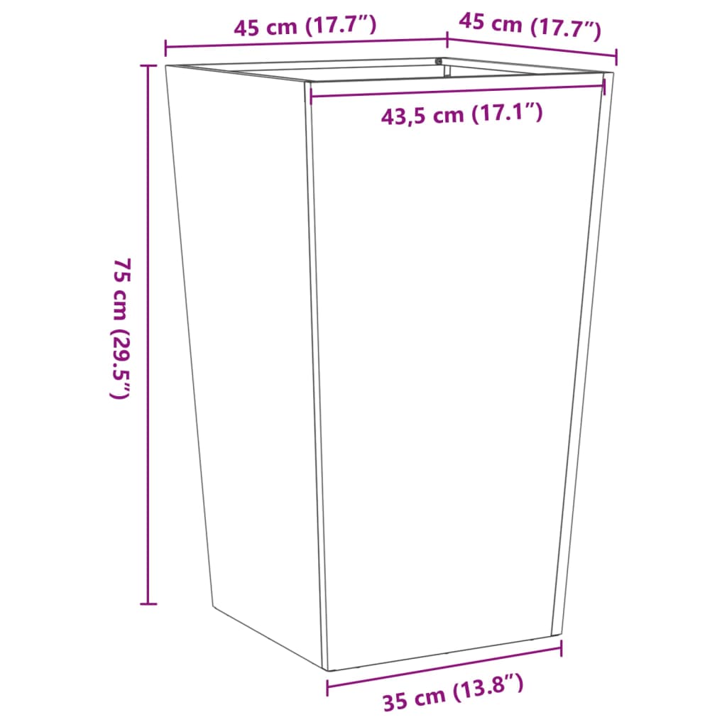 Garden Planter Olive Green Steel