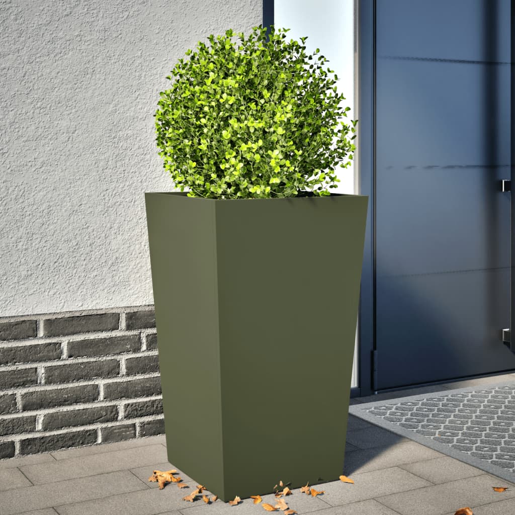 Garden Planter Olive Green Steel