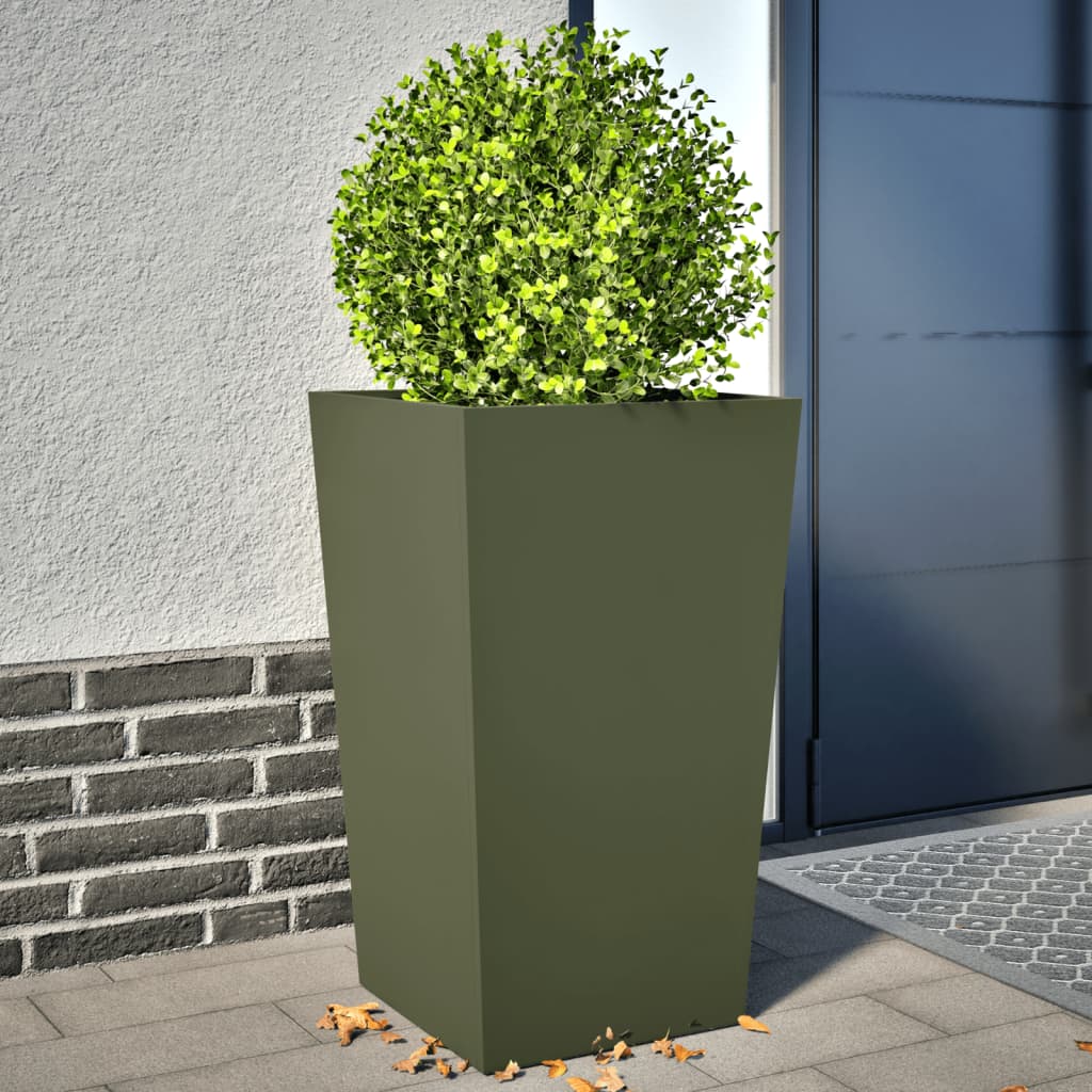 Garden Planter Olive Green Steel
